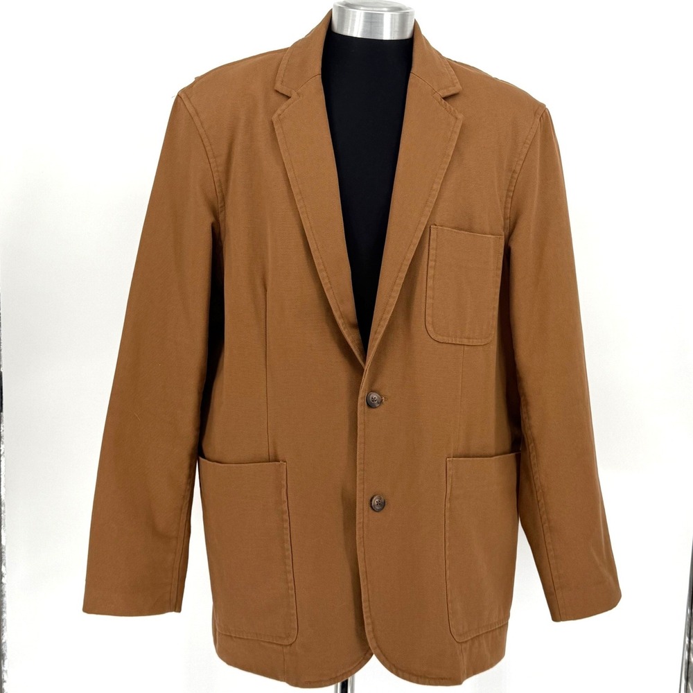 Duluth Mens‎ Presentation Jacket Brown Canvas  Blazer Jacket Casual  size XL T